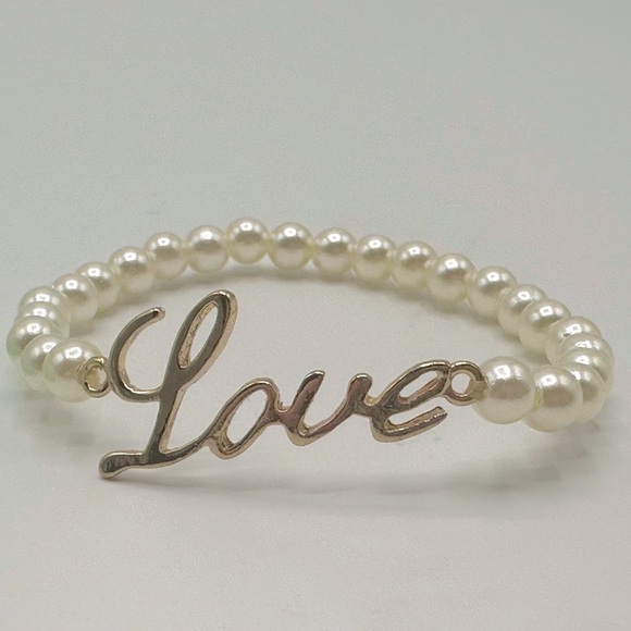 Love Stretch Bracelet Set Faux Pearl & Beads‎ - Picture 4 of 5